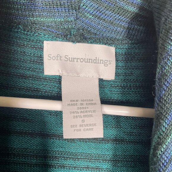 Soft Surroundings Wool Blend Cowl Neck Sweater Dress Long Sleeve Green Sz Small - Picture 3 of 4